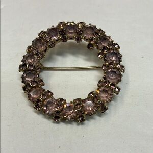 Weiss Elegant Pink and Gold Brooch